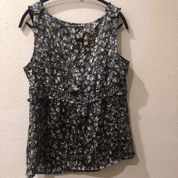 Ann Taylor LOFT - Floral Black Top - Picture 2 of 2